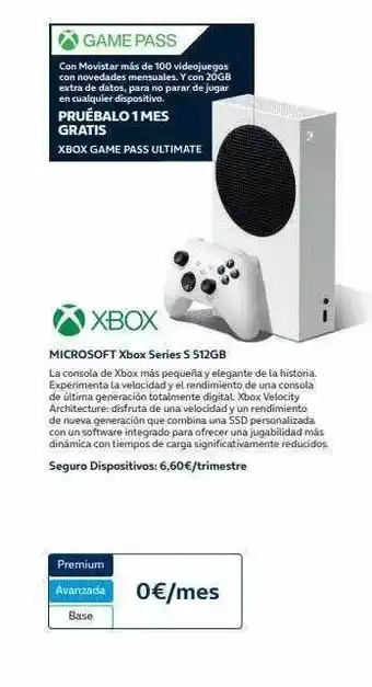 Movistar Microsoft xbox series s 512gb oferta