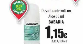 Spar Tenerife Desodorante roll-on aloe babaria oferta