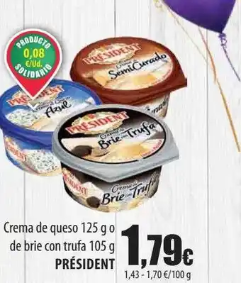 Spar Tenerife Crema de queso o de brie con trufa président oferta