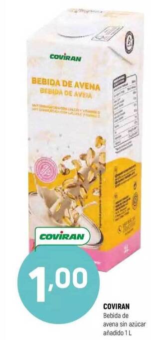 Coviran Coviran bebida de avena sin azúcar añadido oferta