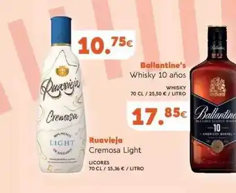 Coviran Ballantine's whisky 10 años whisky ruavieja cremosa light licores oferta