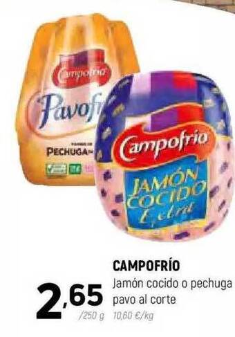 Coviran Campofrío jamón cocido o pechuga pavo al corte oferta