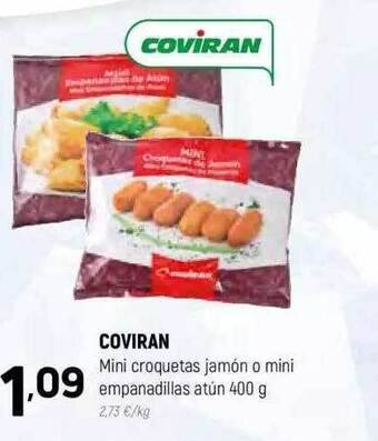 Coviran Coviran mini croquetas jamón o mini empanadillas atún oferta