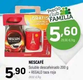 Coviran Nescafé soluble descafeinado + regalo taza roja oferta