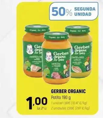 50% segunda unidad gerber organic potito