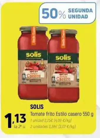 Coviran 50% segunda unidad solis tomate frito estilo casero oferta