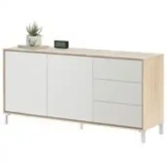 Embargos a lo bestia Aparador brooklyn 2 puertas+3 cajones roble canadian/blanco artik 74x154x41 cm oferta