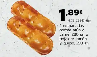 Supermercados Lupa 2 empanadas bocata atún o carne oferta