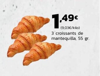 Supermercados Lupa 3 Croissants de mantequilla 55 gr oferta