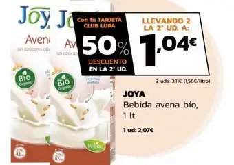 Supermercados Lupa Joya Bebida avena bio 1 lt oferta