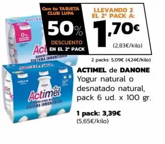 Supermercados Lupa Actimel De Danone Yogur o natural oferta