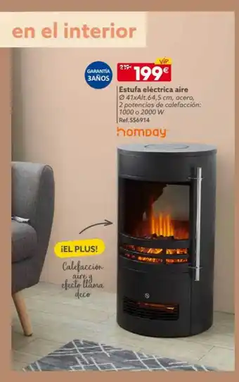 Estufa eléctrica aire homday