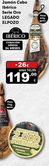 Masymas Jamón cebo ibérico serie oro legado elpozo oferta