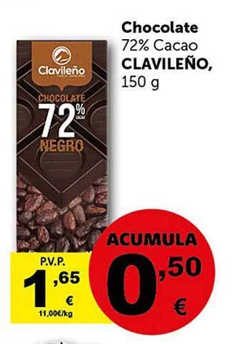 Masymas Chocolate 72% cacao clavileño oferta