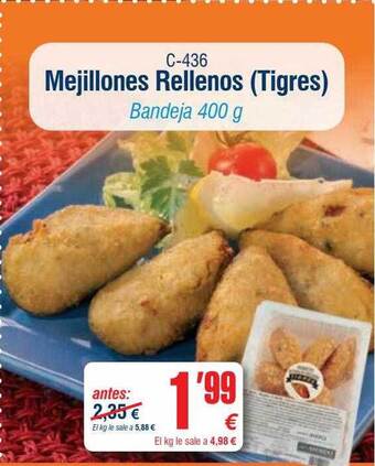Abordo Mejillones rellenos tigres oferta
