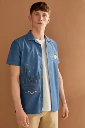 Fifty Factory Camisa manga corta bordados oferta