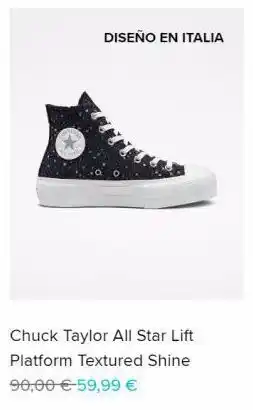 Converse Diseño en italia chuck taylor all star lift platform textured shine 90,00 €-59,99 € oferta
