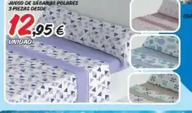 Outlet Hogar Juego de sábanas polares 3 piezas desde 12,95€ unidad ded oferta