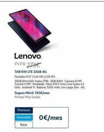 Lenovo tab k10 lte 32gb 4g