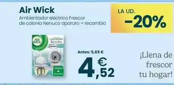 Air wick ambientador eléctrico frescor de colonia nenuco aparato + recamio