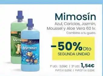 Clarel -50% dto segunda unidad mimosín azul caricias jazmín moussel y aloe vera oferta
