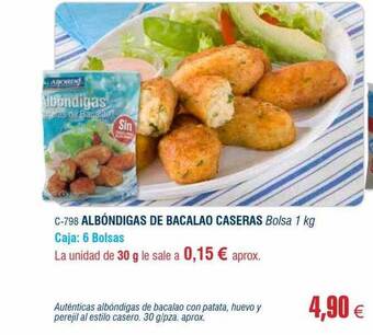 Abordo Albóndigas de bacalao caseras oferta
