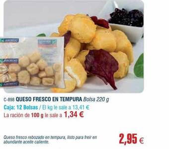 Abordo Queso fresco en tempura oferta