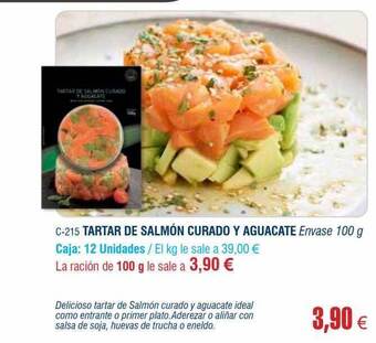 Abordo Tartar de salmón curado y aguacate oferta