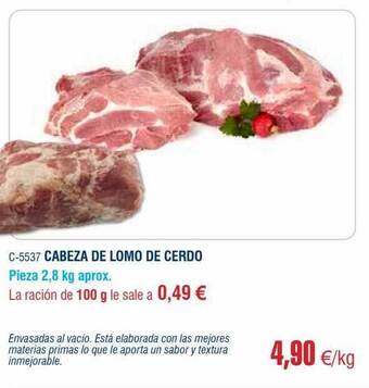 Abordo Cabeza de lomo de cerdo oferta