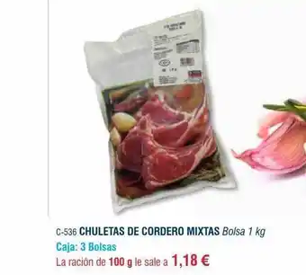 Abordo Chuletas de cordero mixtas oferta