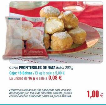 Abordo Profiteroles de nata oferta