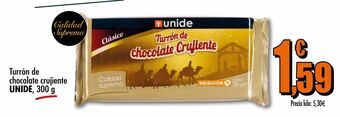 Unide Supermercados Turron de chocolate crujiente unide oferta