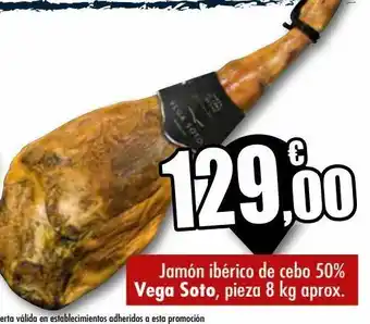 Unide Supermercados Jamon iberico de cebo 50% vega soto, pieza 8 kg aprox. oferta