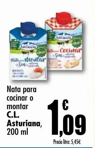Unide Supermercados Nata para cocinar o montar c.l. asturiana oferta