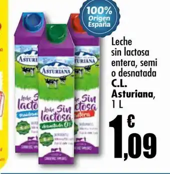 Unide Supermercados Leche sin lactosa entera, semi o desnatada c.l. asturiana oferta