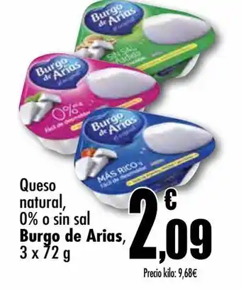 Unide Supermercados Queso natural, 0% o sin sal burgo de arias oferta