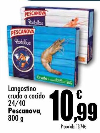 Unide Supermercados Langostino crudo o cocido 24/40 pescanova oferta