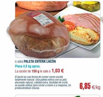 Abordo Paleta entera lacón oferta