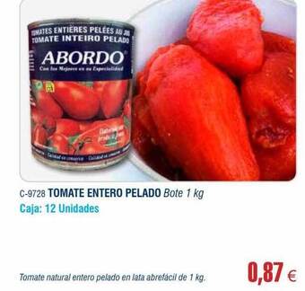 Abordo Tomate entero pelado oferta