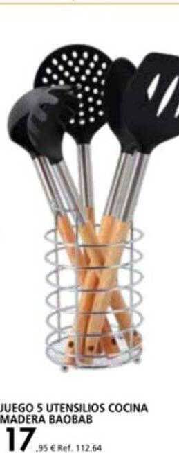 Coferdroza Juego 5 utensilios cocina madera baobab oferta