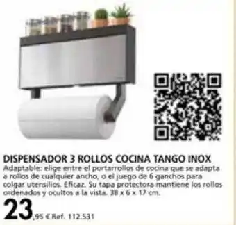 Coferdroza Dispensador 3 rollos cocina tango inox oferta