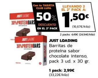 Supermercados Lupa Just Loading Barritas de proteína sabor oferta