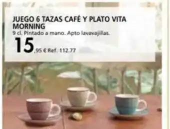 Coferdroza Juego 6 tazas café y plato vita morning oferta
