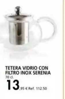 Coferdroza Tetera vidrio con filtro inox serenia oferta
