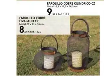 Coferdroza Farolillo cobre ovalado cz farolillo cobre cilindrico cz oferta