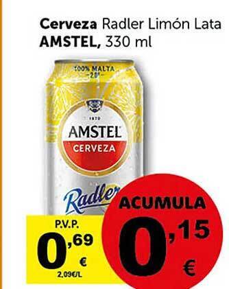 Masymas Cerveza radler limón lata amstel oferta