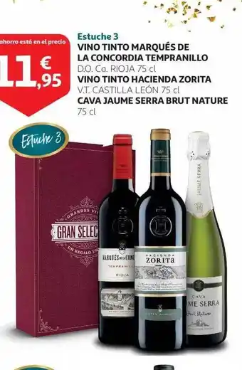 Alcampo Vino tinto marqués de la condordia tempranillo vino tinto hacienda zorita cava jaume serra brut nature oferta