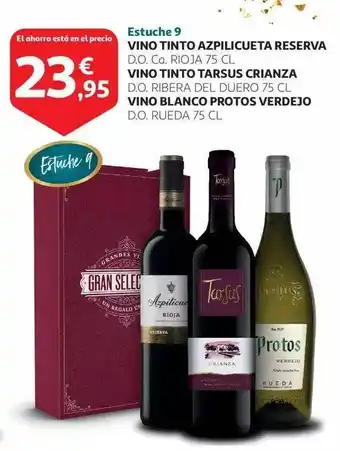 Alcampo Vino tinto azpilicueta reserva vino tinto tarsus crianza vino blanco protos verdejo oferta