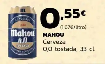Supermercados Lupa Mahou Cerveza 0.0 tostada 33 cl. oferta