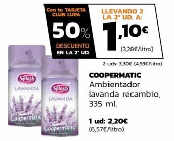 Supermercados Lupa Coopermatic Ambientador lavanda recambio oferta